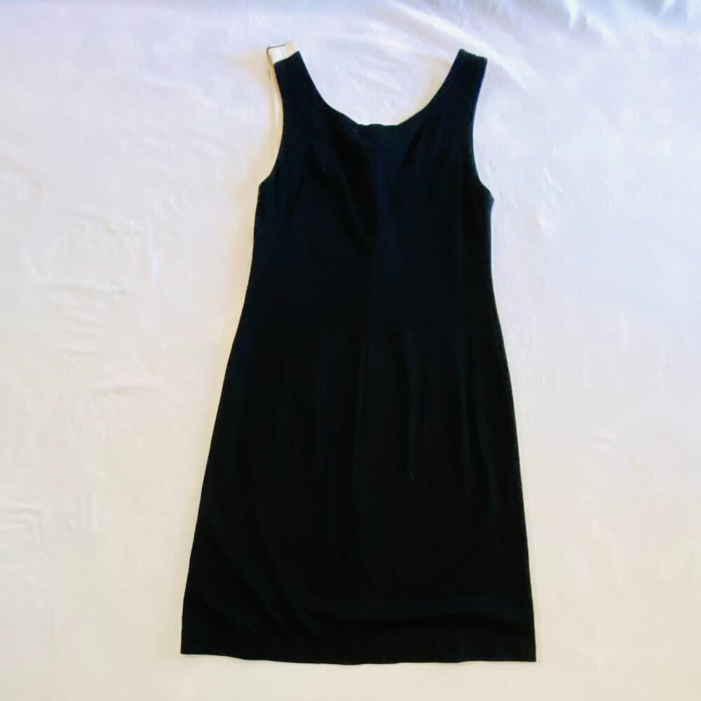 Yoana Baraschi dress Women's Medium black cream knit sleeveless Bodycon luxury - Picture 6 of 9